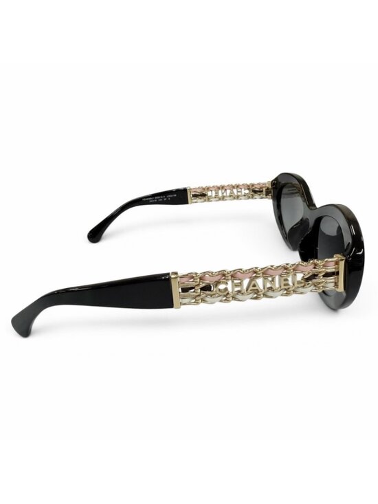 Chanel Cat Eye Side Logo Sunglasses Black Gold Demo Lens Eyewear main image 10